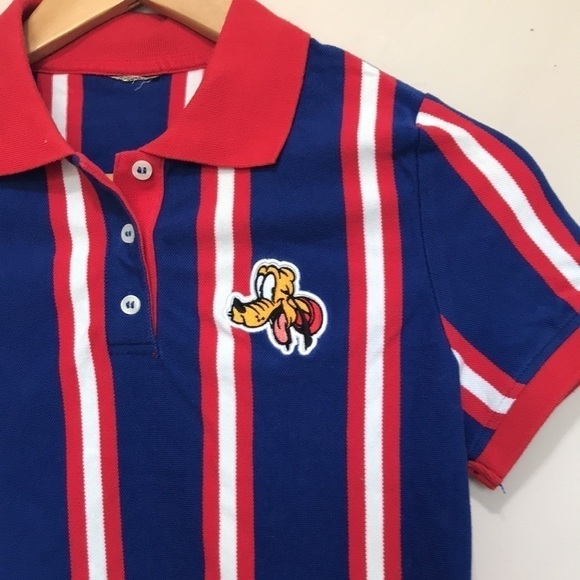 Forever 21 X Disney 90th Anniv. Striped Pluto Polo Crop - Picture 3 of 9